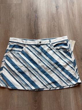 Universal Thread Blue and White Striped Mini Skirt